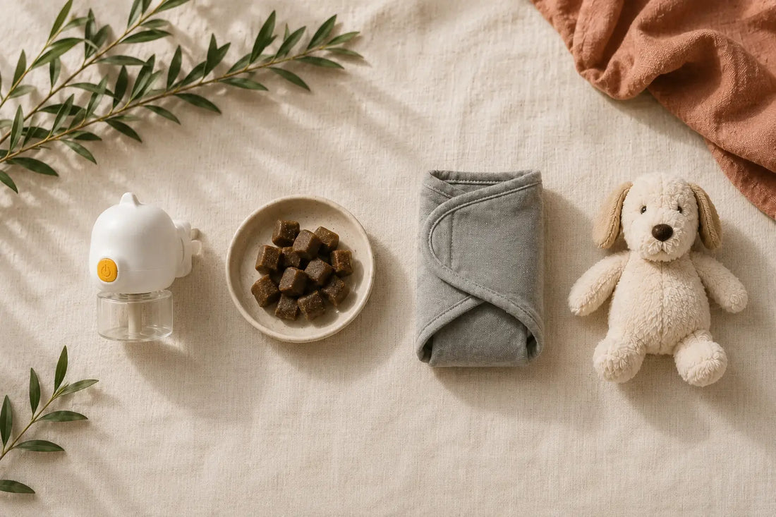 Diffuser vs Calming Treats vs Thundershirt vs Comfort Toys