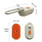 Pet deshedding and massage steam brush for cats and dogs