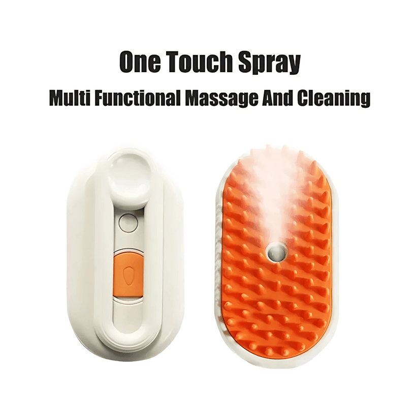 2-in-1 steam brush for grooming and relaxing pets