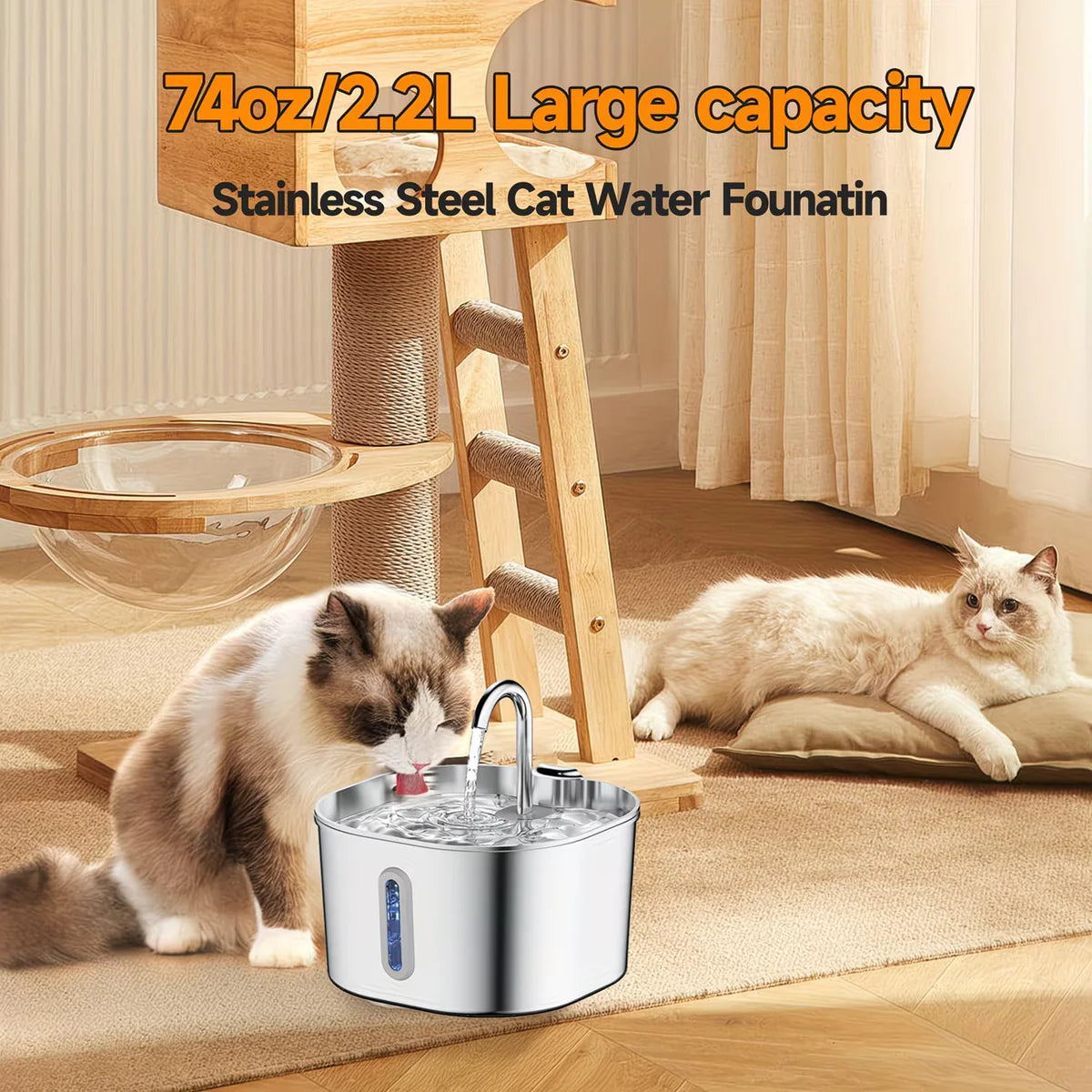 Stainless Steel Cat Water Fountain