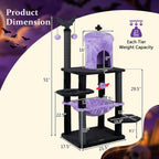 51 inch gothic Halloween cat tree, alternate view