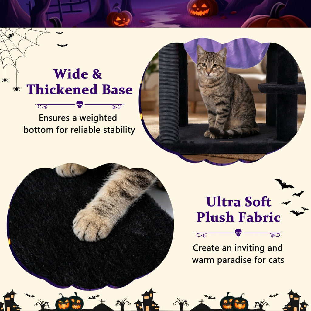 51 inch multi-level gothic cat tree