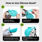 2 in 1 stainless steel portable dog bowl