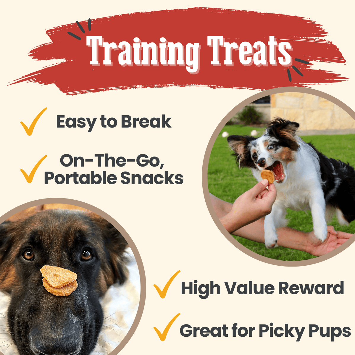 12oz chicken chips as training snacks, easily broken into small reward pieces.