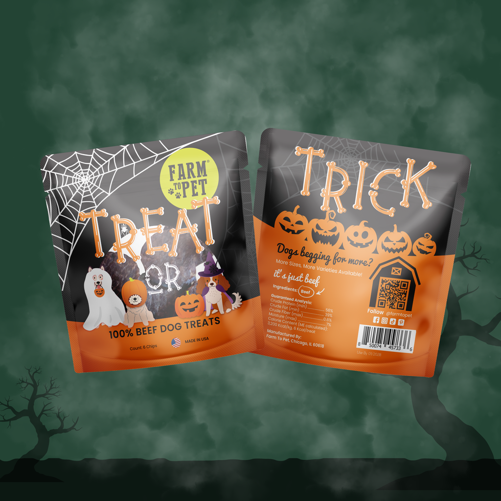 Beef chip Halloween dog treat snack pack