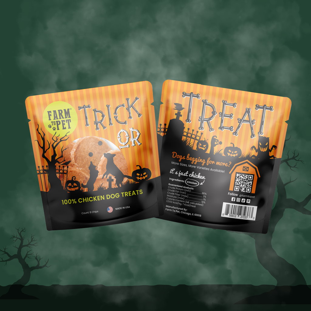 Chicken chip Halloween dog treat snack pack
