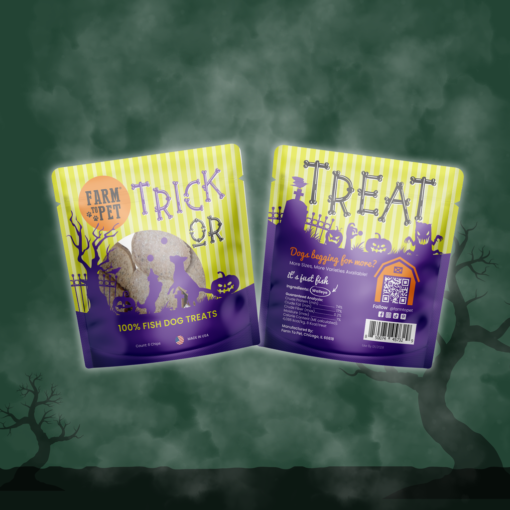 Fish chip Halloween dog treat snack pack