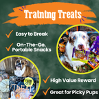 Farm To Pet single-ingredient Halloween chips used as training treats