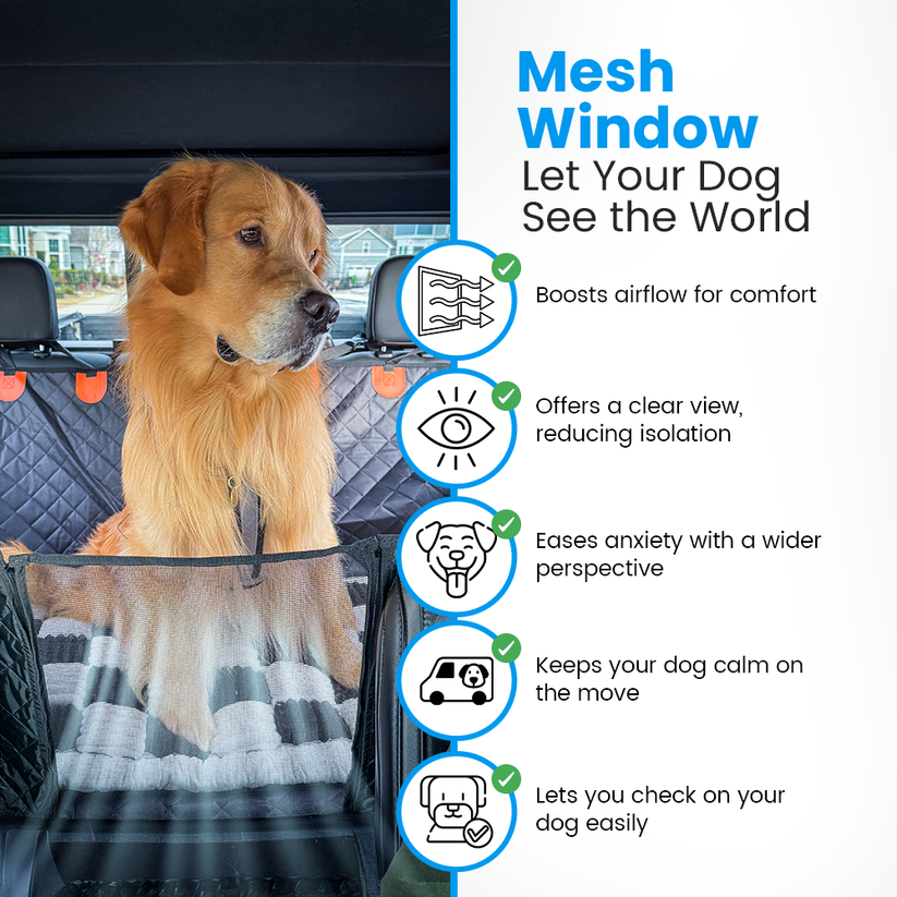 Petstone™ Pro 2.0 Hard-Bottom Dog Car Bed & Seat Protector