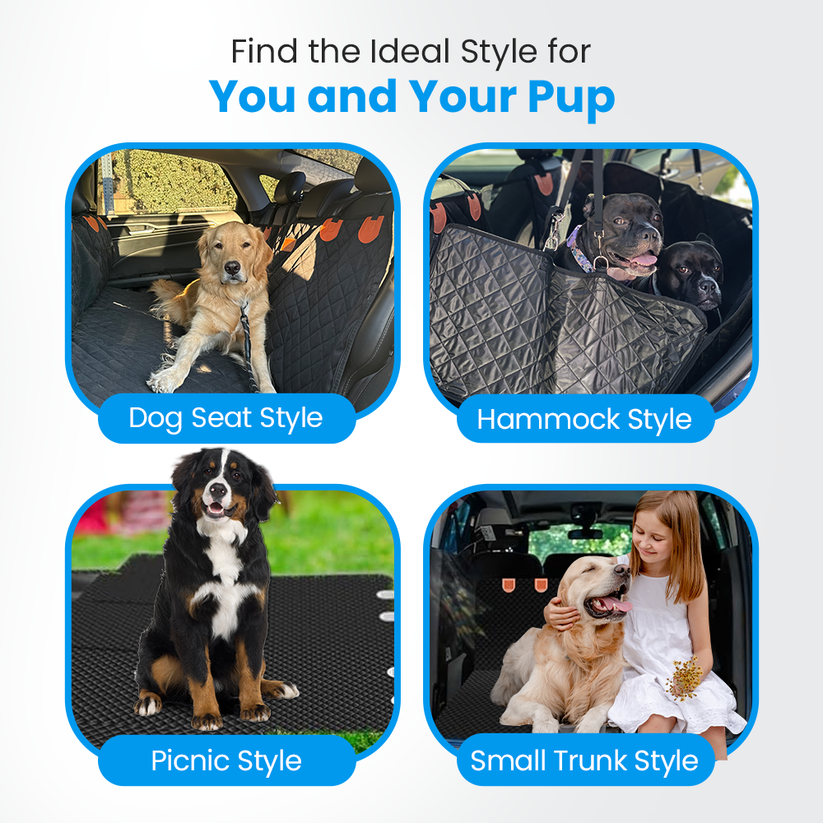 Petstone™ Pro 2.0 Hard-Bottom Dog Car Bed & Seat Protector