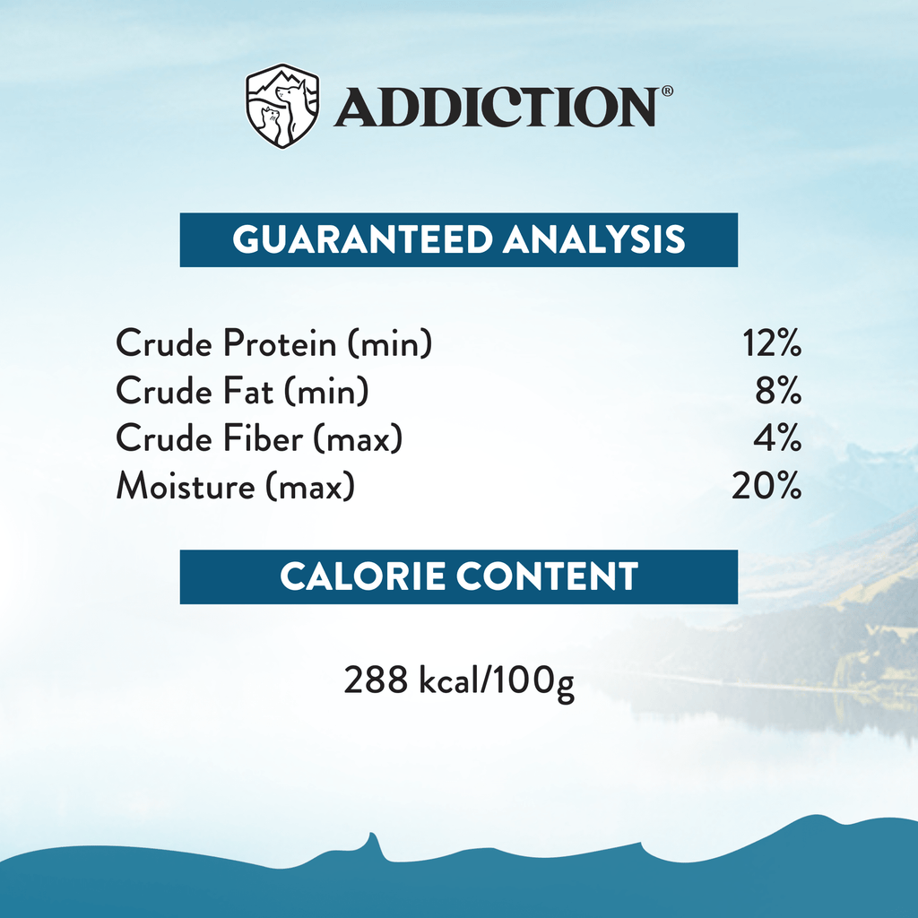 Addiction Meaty Bites soft treats with real meat first; beef is the first ingredient here