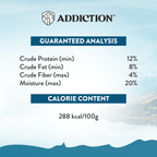 Addiction Meaty Bites soft treats with real meat first; beef is the first ingredient here