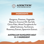 Addiction Meaty Bites soft training treats; this duo includes the kangaroo recipe in a 4 oz bag