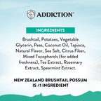 Addiction Meaty Bites five-flavor pack with 288 to 304 kcal per 100 g, depending on the meat