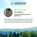 Addiction Salmon Bleu for cats, with salmon rated Best Choice by Seafood Watch, per Addiction