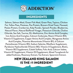 Addiction Salmon Bleu dry cat food samples with 30% minimum crude protein, 60 g per pack