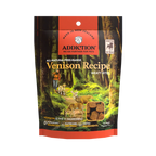 Addiction Venison Meaty Bites soft dog treats, pack of 1: a 4 oz bag with free-range venison first
