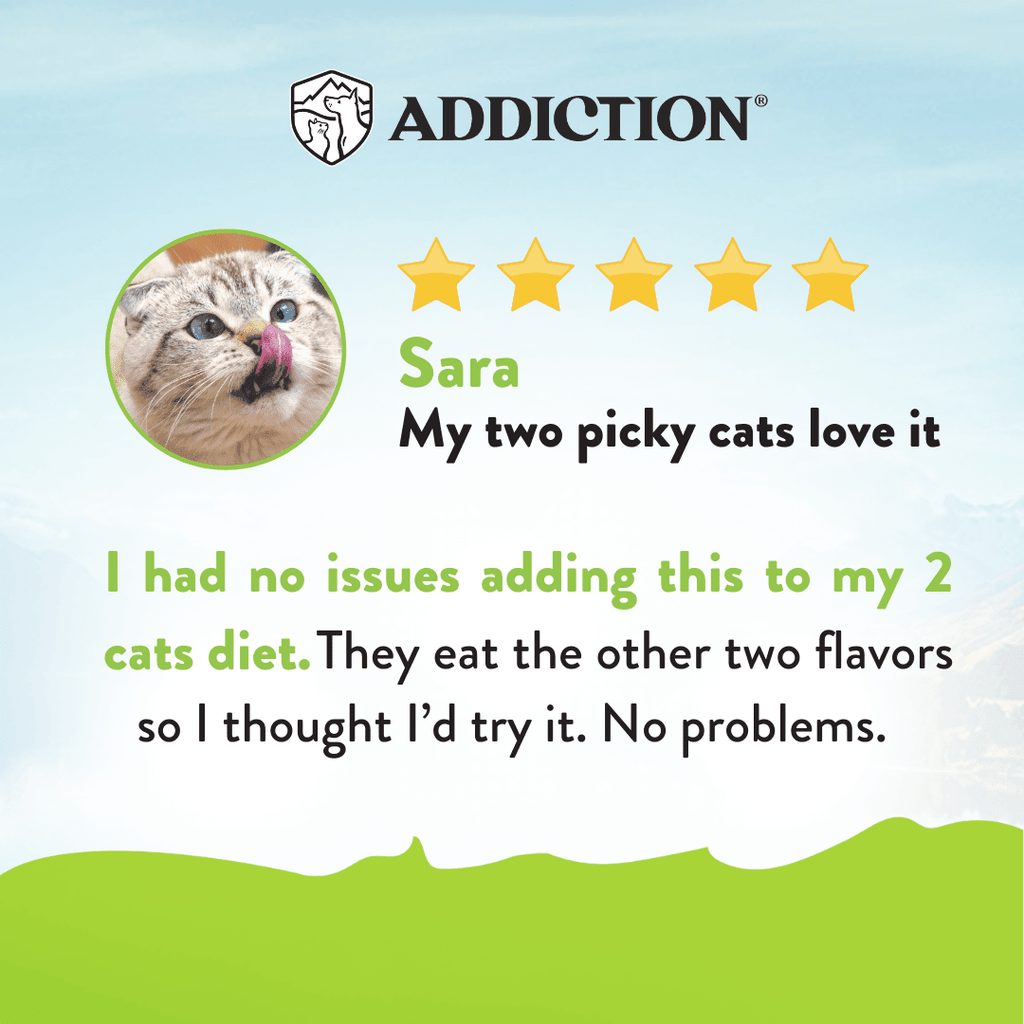 Addiction Viva La Venison cat food with venison, chicken and chicken meal as the first ingredients