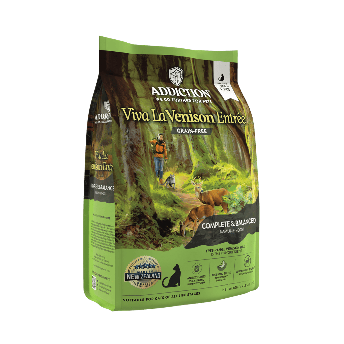 Addiction Viva La Venison Entree, a venison dry cat food from Addiction Pet Foods