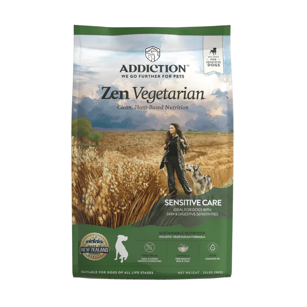 Addiction Zen Vegetarian dry dog food, 20 lb (9.0 kg) size for larger dogs