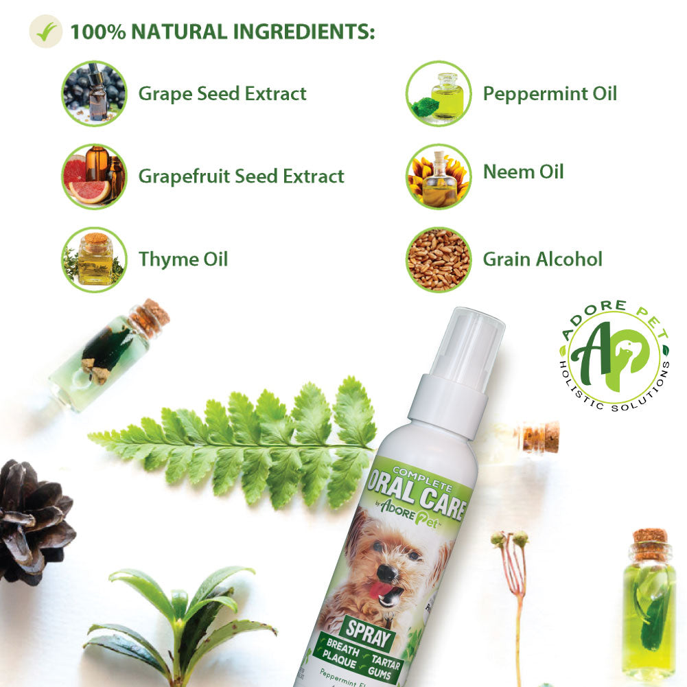 Adore Pet Oral Care Spray for dogs that helps support healthy gums and clean teeth