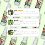 Adore Pet no-brush oral care spray that helps reduce plaque and tartar buildup on dog teeth