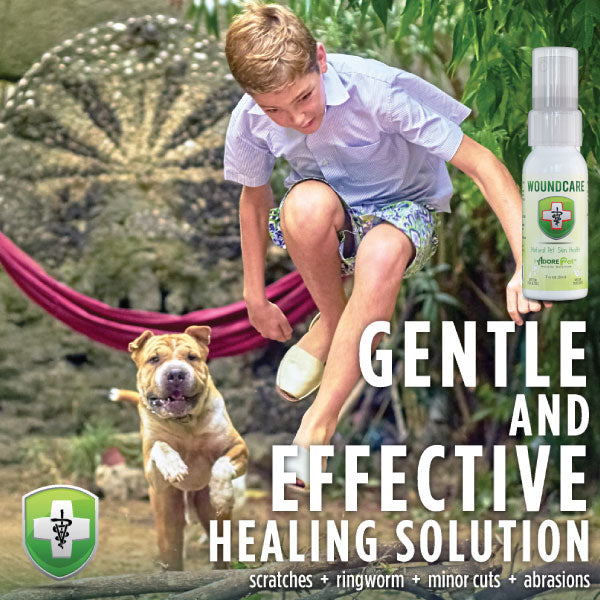 Adore Pet Wound Care topical oil that helps soothe minor cuts and abrasions on pets