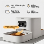 App-controlled automatic feeder that keeps pet meals on schedule while you are away