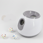 Gray automatic dog ball launcher for indoor fetch on the shortest 3 meter setting