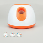 Orange automatic dog ball launcher that throws about 3, 6 or 9 meters