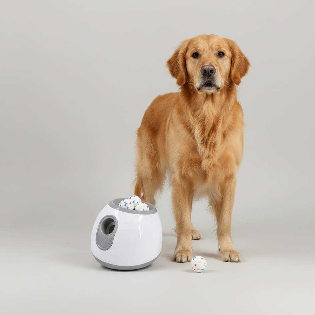 ABS plastic automatic fetch machine for dogs, 27 x 26 x 20 cm and 1,420 grams