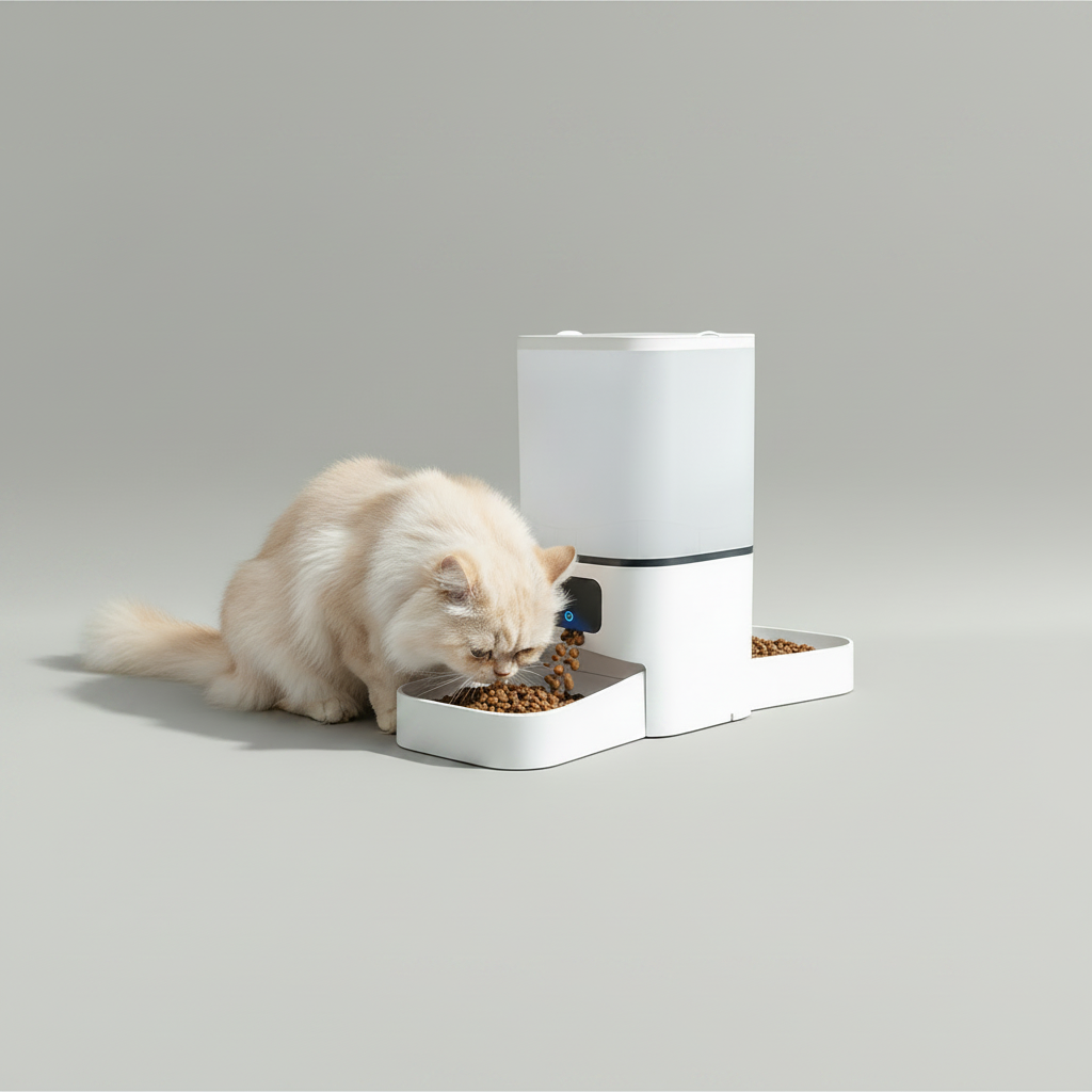 Automatic pet feeder with a motor unit to wipe dry and a food hopper to wash monthly