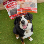 Beef and turkey snack packs of Farm to Pet chips, training treats for puppies in the starter pack