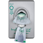 Gray beyondGREEN dog waste bag dispenser with a locking door for parks and shared spaces