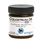 BioStar Colostrum-38 K9 small jar with 30 scoops of 38% IgG bovine colostrum