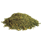 Close-up of BioStar Optimum K9 Senior powder made with organic spirulina, pumpkin seed and blueberry