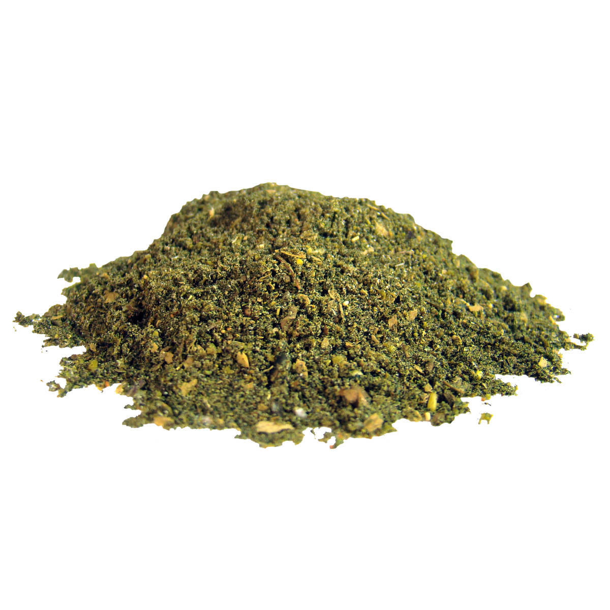 Close-up of BioStar Optimum K9 Senior powder made with organic spirulina, pumpkin seed and blueberry