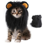 Black lion mane Halloween costume with ears for cats, size S