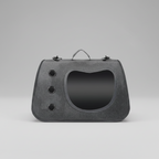 Dark-Grey pet carrier backpack in Oxford fabric with a clear polycarbonate window