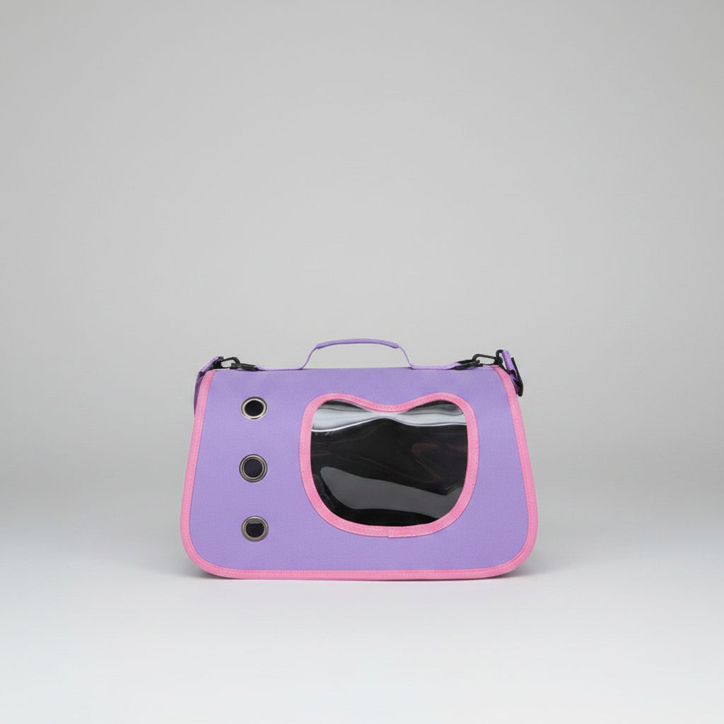 Purple-Pink bubble window carrier backpack with side and top mesh ventilation