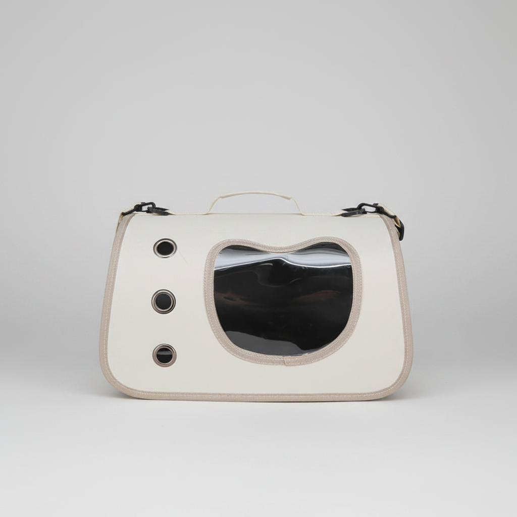 White-Grey bubble window pet carrier backpack for cats and small dogs under 8 kg