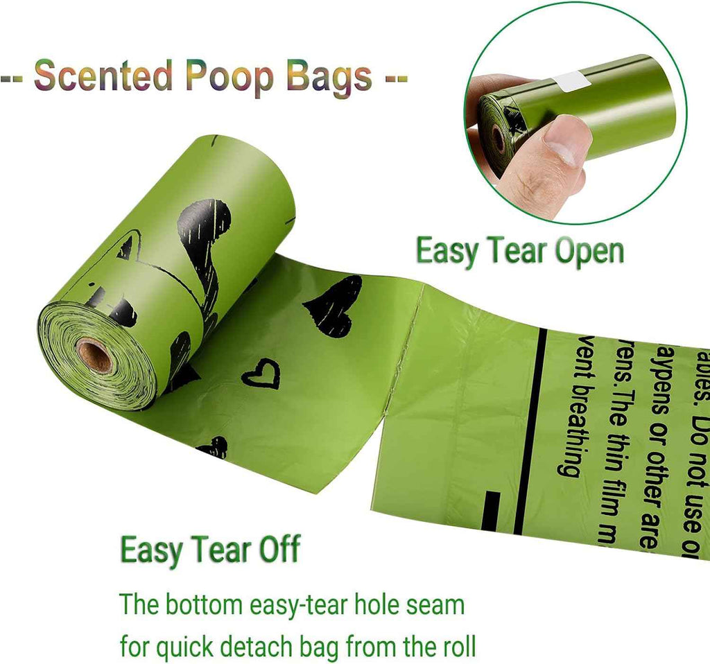 Bulk dog poop bag refill rolls for multi-dog homes, dog walkers and daycares