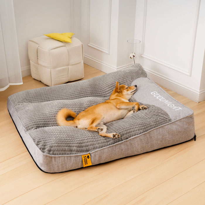 Large calming dog bed for indoor comfort