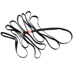 Black 15 ft by 5/8 in Canny Long Training Line with a brushed steel trigger clip for small breeds