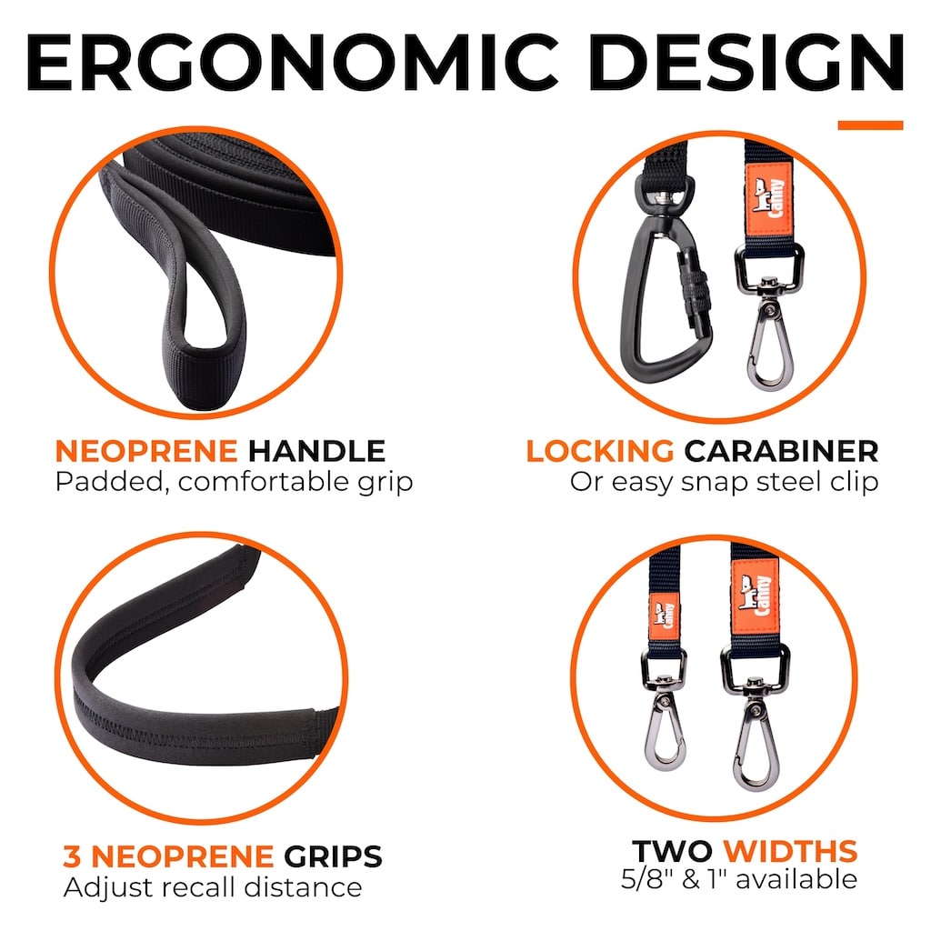 Canny Long Training Line features: padded neoprene handle, two grab points and reinforced stitching