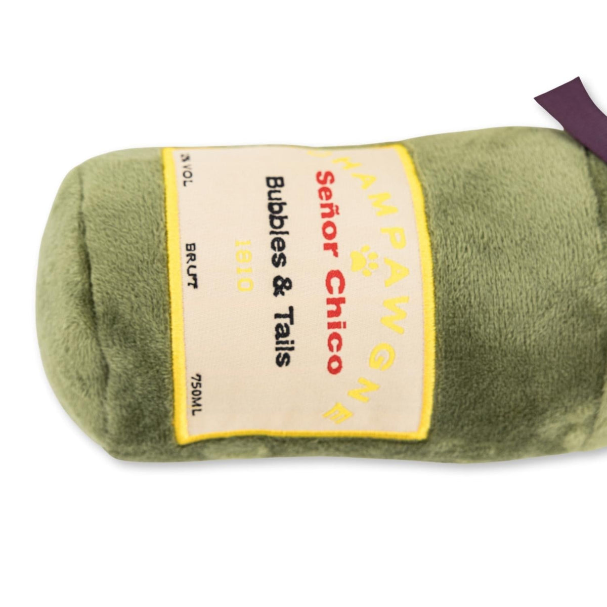 Two-piece Champawgne Cheers plush toy set for dogs that like to squeak, crinkle and cuddle