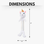 Country Living unicorn corduroy toy with stuffing, crinkle paper and a squeaker, for supervised play