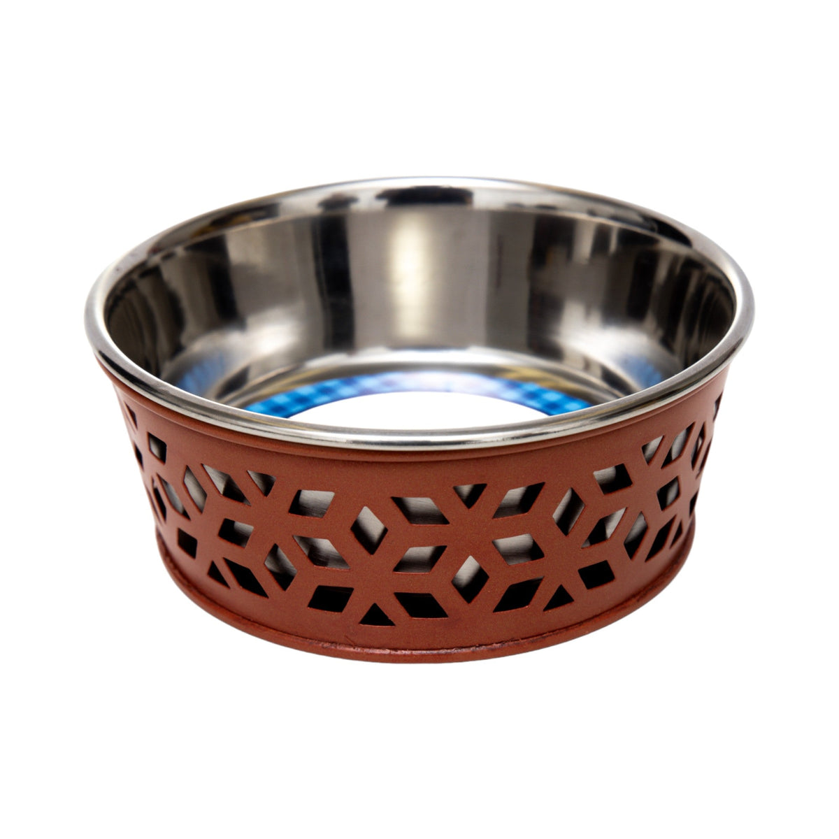 Dishwasher-safe Country Living stainless steel dog bowl in Apricot Brandy