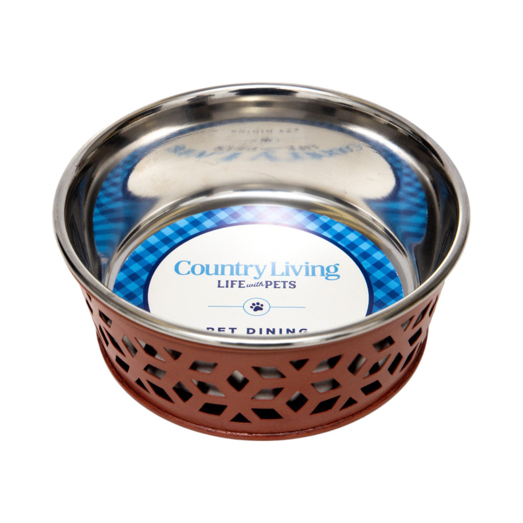 Apricot Brandy farmhouse-style dog bowl by Country Living with a smooth interior