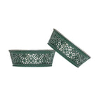 Dark green Country Living farmhouse dog bowl with a coated exterior, 30 oz